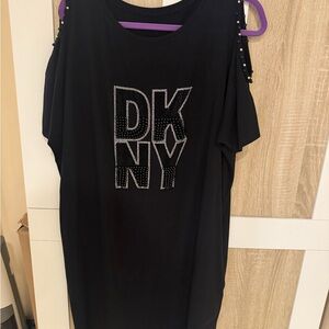DKNY Black Embellished Shoulder Top